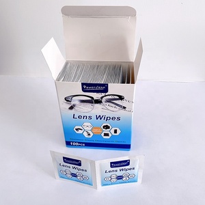 Lingettes désinfectantes pour écran de lunettes jetables <span class=keywords><strong>POWERCLEAN</strong></span>, emballées individuellement, logo en feuille d'argent - Product Image 1