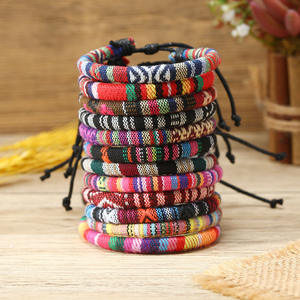 Venta caliente estilo étnico bohemio pulsera tejida a mano juventud colorido Surf mano cuerda <span class=keywords><strong>amistad</strong></span> BFF pareja pulseras ajustables - Product Image 1