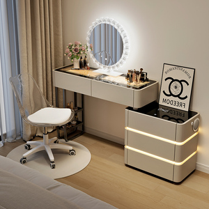 Fabricante de Conjuntos de Muebles de Dormitorio Modernos con Tocador, Espejo con Luz, Almacenamiento y Cubierta de Vidrio para Hogar y Hotel OEM - Product Image 1