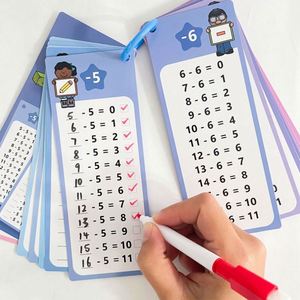 Matériel pédagogique pour enfants, tableau mathématique, 15 pièces, cartes flash de multiplication, division, addition, soustraction - Product Image 4