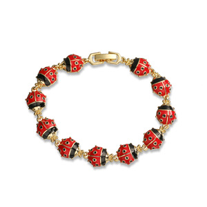 Mignon Design Cuivre Plaqué Or <span class=keywords><strong>Bracelet</strong></span> Insecte Rouge Coccinelle <span class=keywords><strong>Bracelet</strong></span> Tournesol <span class=keywords><strong>Bracelet</strong></span> Bijoux Cadeaux pour Femmes - Product Image 3