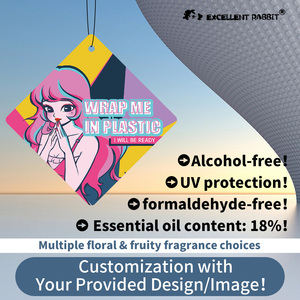 EXCELLENT RABBIT Deodorante per Auto in Carta Premium, Fragranza Miscelata di Grado Profumiero 18%, Confezione in Plastica, Cartoncino Profumato, Vendita all'Ingrosso - Product Image 1