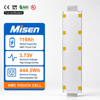 Sel Baterai Pouch Misen 3.73V 119Ah NMC 444.5Wh, Sel Lithium Ion Densitas Energi Tinggi untuk Paket Baterai Kendaraan Listrik