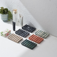 Porte-savon en marbre naturel sculpté à la main, plateau de drainage ondulé créatif, support de savon en pierre ondulée, plateau à bijoux pour salle de bain, hôtel