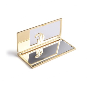 Personalised Luxury <b>Ornate</b> Rectangle <b>Gold</b> Metal Hollow Out Folding Makeup Pocket <b>Mirror</b> - Product Image 6