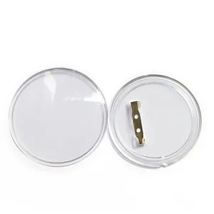 Kits de insignias de botón redondo acrílico de plástico transparente de 58mm con alfileres para manualidades diy y actividades artesanales