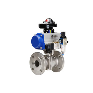 Vanne à boisseau sphérique électrique pneumatique à bride en acier inoxydable 304 DN50 2 pouces, actionneur haute pression haute température pour eau, air, huile - Product Image 1