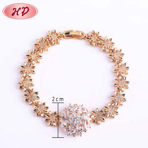 2025 Nueva joyería de lujo de moda de alta calidad 18K chapado en oro AAA Cubic Zirconia CZ Chian Charm pulsera para mujer - Product Image 2