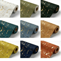 Papier peint imperméable en liège naturel non tissé avec feuille d'or et vermiculite, design moderne sur mesure pour villa, salle de sport, appartement, hôtel