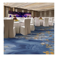 Tapis personnalisé en nylon chinois bleu et blanc résistant au feu imprimé mur à mur hôtel de luxe ascenseur chambre