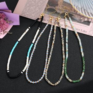 Collier ras du cou en pierres naturelles colorées à motifs géométriques, bijou de fête, chaîne de clavicule, style simple et décontracté - Product Image 2