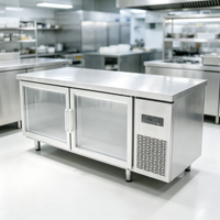 Réfrigérateur de comptoir en acier inoxydable 360L à prix d'usine, écoénergétique A+++, avec contrôle numérique de la température et stockage congélateur pour