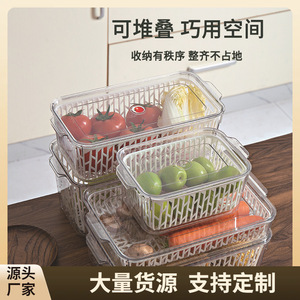 Fruit <b>Storage</b> <b>Box</b> Rectangle With Lid Freezable Refrigerator Organizer Transparent Plastic <b>Drawer</b> Style - Product Image 5