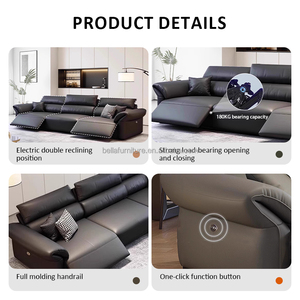 Phòng làm mềm da chức năng điện, tường không nghiêng, đơn vị nhỏ da bò, ghế sofa hạng nhất tối giản Ý - Product Image 3