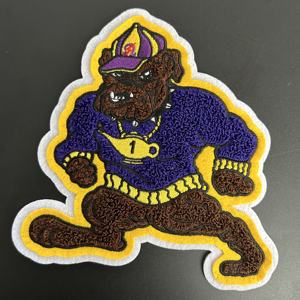 Parche bordado personalizado con detalles pequeños, insignia <span class=keywords><strong>de</strong></span> gran tamaño, logotipo termoadhesivo para toalla, chenilla, con reverso adhesivo - Product Image 1