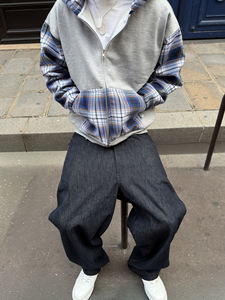 Fabricantes de Ropa <span class=keywords><strong>Zom</strong></span>, Sudadera con Capucha Personalizada de Felpa Francesa <span class=keywords><strong>100</strong></span>% Algodón, Diseño Personalizado con Bloques de Color y Parches - Product Image 2