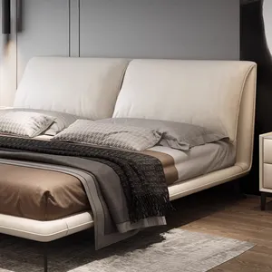 Letti in legno letto king size moderno in tessuto king size coperta morbida di lusso set doppio mobili