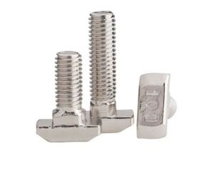 Perno en T de Acero al Carbono Niquelado, Estándar Europeo Serie 30, M5 M6 M8, Perno de Cabeza de Martillo - Product Image 1