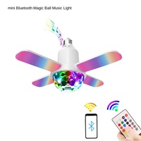 Mini Lámpara de Bola Mágica con Música, Conexión Remota BT, LED RGB Colorido de 4 Hojas, Lámpara de Música RGBIC Inalámbrica para Dormitorio, Hogar, Fiesta, KTV, Bar, E27