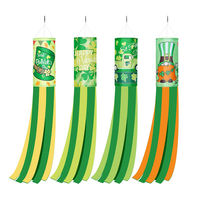 Drapeau suspendu personnalisé de 100 cm pour la Saint-Patrick, pour jardin, cour, porche avant, technique d'impression numérique, chaussettes à vent