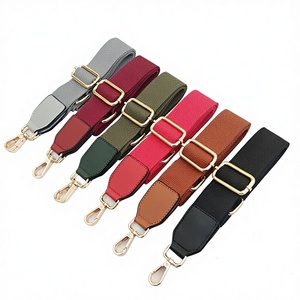 Tali Tas Deepeel BB-01 3.8cm*Dapat Disesuaikan 80-130cm Bahan Katun dengan Gesper Lobster Emas, Tali Selempang Tas Jinjing Warna Solid - Product Image 1