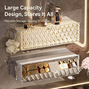 Modern Luxury Wall Mounted Storage <b>Box</b> With Sloped Opening For Bathroom Skincare And Cosmetics Organization - Product Image 6