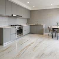 Dalle de marbre naturel poli grand format pour mur de villa, table à manger, plan de travail de cuisine, sol, décoration de maison de luxe