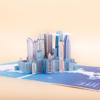 Carte de vœux 3D pop-up personnalisée Winpsheng Design, bâtiment emblématique, architecture urbaine, tourisme