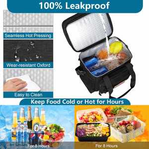 Double Deck <b>Insulated</b> <b>Lunch</b> <b>Box</b> Expandable Large <b>Lunch</b> Bag Leakproof Cooler Bag <b>Lunch</b> Pail for Men Women Adults Travel Daytrip - Product Image 5