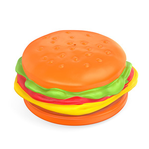 ของเล่นเคี้ยวรูปแฮมเบอร์เกอร์สำหรับสุนัข ทำจากยางธรรมชาติ มีเสียง ช่วยทำความสะอาดฟัน สีส้ม น้ำหนัก 250 กรัม - Product Image 3
