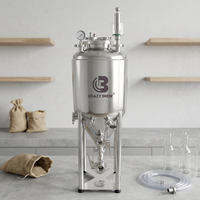 Fermenteur conique en acier inoxydable 304 de 75 L, cuve de fermentation de bière, brasserie artisanale, récipient avec manomètre