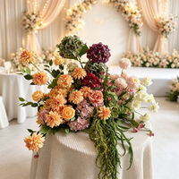 A-2017 Composition florale artificielle en soie de haute qualité, toucher réel, pour centre de table d'allée de mariage d'automne, pour la décoration d'événements de mariage