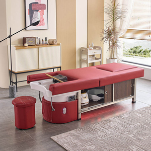 Lettino Elettrico <span class=keywords><strong>per</strong></span> Lavaggio Capelli - Poltrona da Salone con Armadietto Luminoso in Ecopelle <span class=keywords><strong>per</strong></span> Trattamenti Spa e Lavaggio Capelli - Product Image 5