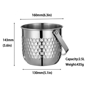 Xô đá inox 304 hình vuông có tay cầm, giữ nhiệt, đựng đá viên, có nắp, dùng cho quán bar KTV - Product Image 6