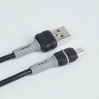 Kabel Micro USB Xinbo SA22-M Grosir Pabrik, Dua Warna, TPE Lembut, Konduktor Tembaga Berlapis Timah untuk Pengisian Cepat dan Transfer Data Android