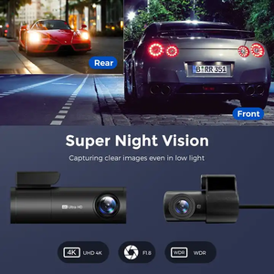 ขายส่ง 4K + 1080P ด้านหน้าและด้านหลัง Dash Cam GPS Wifi รถขับรถควบคุมเสียง Night Vision รถสีดํากล่อง <span class=keywords><strong>AZDOME</strong></span> M300S - Product Image 5