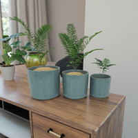 Promo Panas Grosir Pabrik Set Pot Bunga Keramik Bulat Ukuran Kecil Modern 3 Buah dengan Gaya Glasir Warna-warni untuk Rumah & Taman