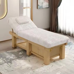 Table de beauté moderne en gros, mobilier de salon de luxe, soins du corps, soins du visage, soins des cils, spa de beauté, lit de massage en bois - Product Image 5