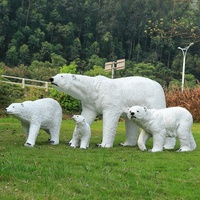 Sculpture d'ours polaire en fibre de verre, faite à la main, personnalisable, pour l'extérieur, décoration de parc, zone scénique, jardin, aménagement paysager