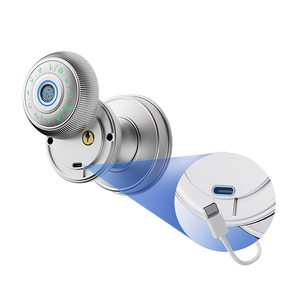 Kasman SOURCE PRICE Smart <strong>Knob</strong> <strong>Door</strong> Lock Silver Front <strong>Door</strong> Tuya Wifi Indoor Office Smart Lock with Keypad and Key - Product Image 2