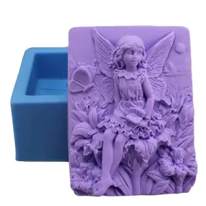 Z-0207 Hot sale food grade DIY foundant molds cake decoration angel flower fairy mold silicone