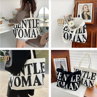 Sacs fourre-tout vierges personnalisés pour shopping de voyage écologiques vente en gros de sac à main en toile de coton réutilisable pour femmes sac fourre-tout en toile noire avec fermeture éclair