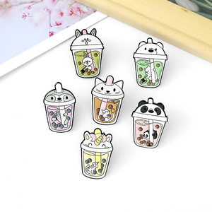 Pin de solapa con forma personalizada para bebidas, vaso para beber con forma de boba, de metal, esmalte suave, para el té y la leche - Product Image 2