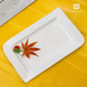 Assiettes à dîner rectangulaires blanches en céramique à prix direct d'usine ensembles d'assiettes en porcelaine de luxe vaisselle moderne - Product Image 5