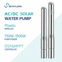 Pompes à eau immergées solaires à entraînement par hélice en plastique SHIYUAN, contrôleur MPPT, pompes pour puits profonds, pompes pour forages
