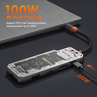 Station d'accueil métallique Fuallwin nouvelle génération 4K à double affichage DisplayLink 5-en-1 USB2.0/USB-C 5 Gbps de transfert Hub VGA pour ordinateur portable en stock