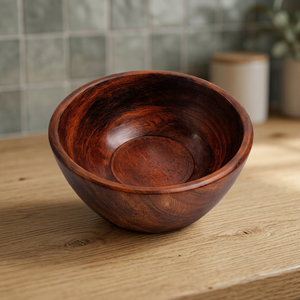 Bol en bois d'acacia naturel, bol de service en bois poli, vaisselle classique pour la cuisine et la salle à manger - Product Image 2