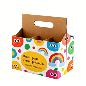 Caja <span class=keywords><strong>de</strong></span> Cartón Reciclable para Seis Botellas <span class=keywords><strong>de</strong></span> Vino o Cerveza, con Logotipo Personalizado al por Mayor, Embalaje Portátil <span class=keywords><strong>de</strong></span> Papel Corrugado con Laminado Mate 8 - Product Image 1