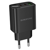 Adaptador de Carga Rápida Inteligente de 30W con Pantalla Digital, Tres Puertos Tipo-C+QC3.0/PD3.0, 2USB-C+1USB-A, OTP 5V/1A, Estilo Europeo, Totalmente Compatible