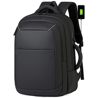 Sac à dos professionnel pour homme en gros d'usine avec port de charge USB Type-C double, bande réfléchissante, étanche en PU, pour ordinateur portable et voyage